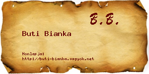 Buti Bianka névjegykártya